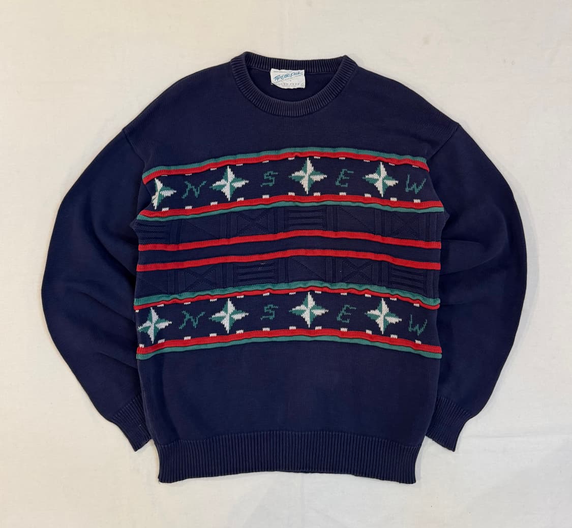 80s LORD JEFF 스톤아일랜드맛 니트 네이비 상품이미지1