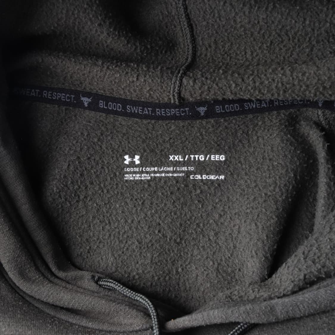 언더아머 프로젝트 락 콜드기어 기모 후드티 카키 XXL 상품이미지5