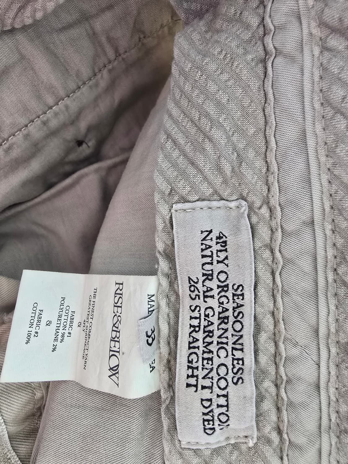 라이즈앤빌로우 265 스트레이트핏 치노 33사이즈 상품이미지1