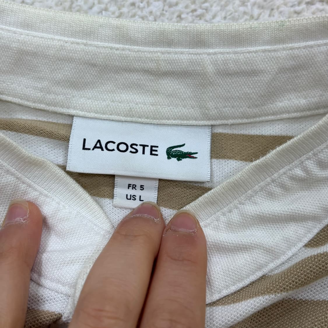 5 라코스테 남성 스트라이프 반팔 티셔츠 0319E 상품이미지3
