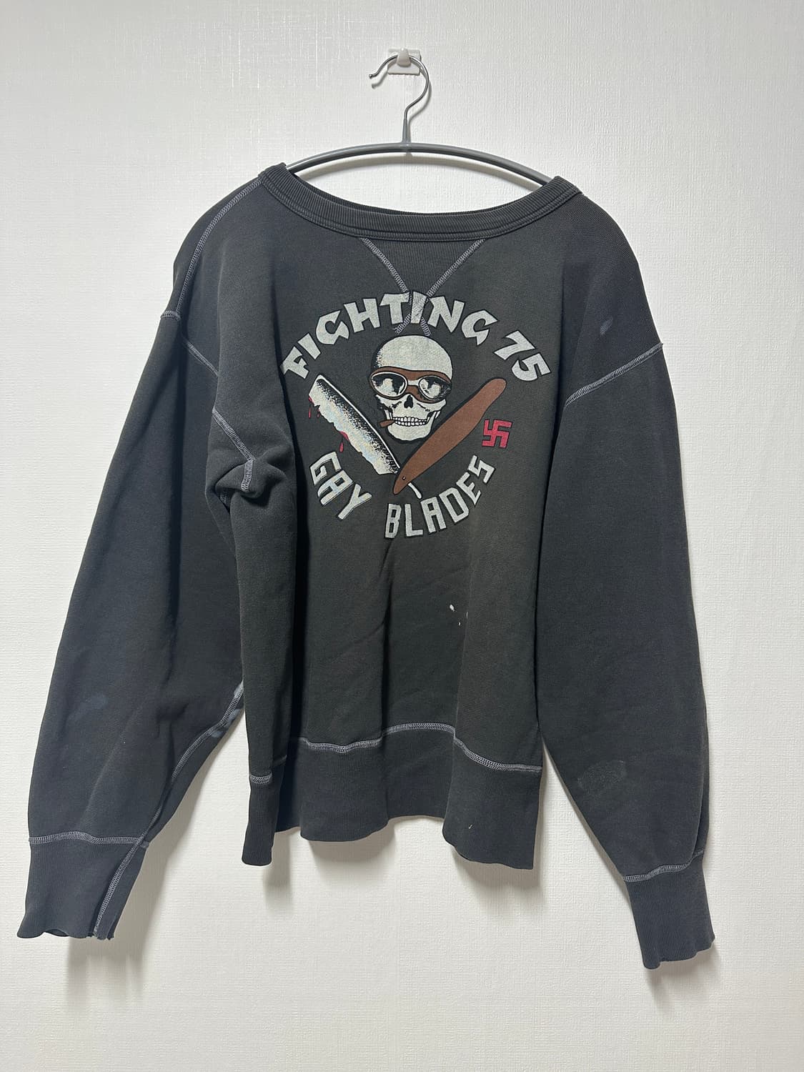 버즈릭슨 FIGHTING 75 스컬 프린팅 빈티지 스웻셔츠 맨투맨 상품이미지1