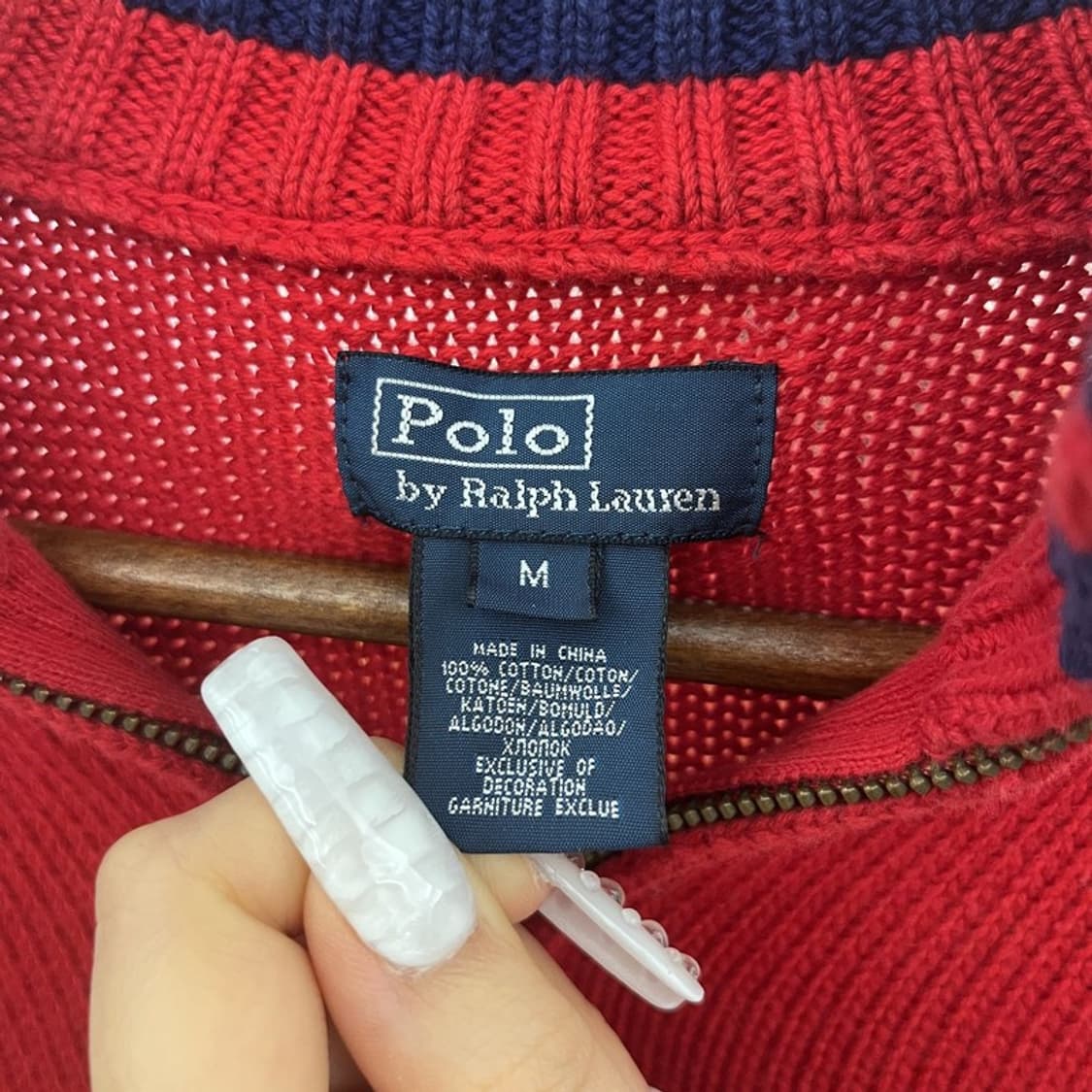 폴로 랄프로렌 빈티지 레트로 하이틴 반집업 니트 M C10876 상품이미지5