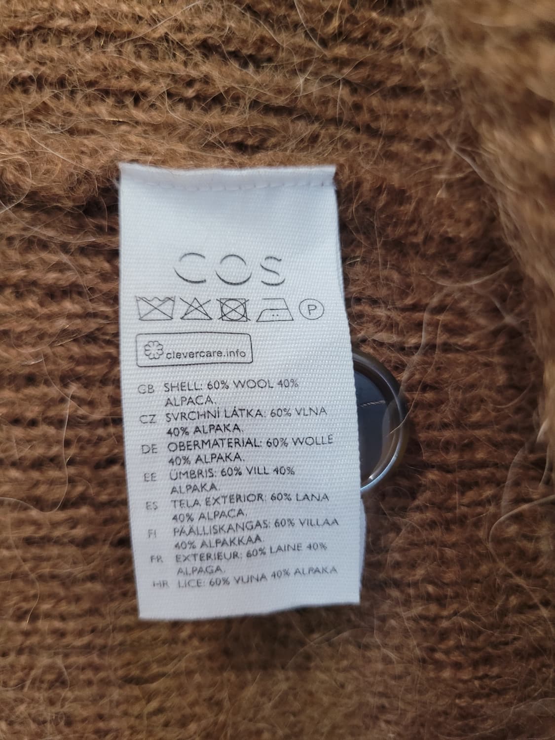 COS 울 알파카 브이넥 가디건 남성용 M사이즈 상품이미지8