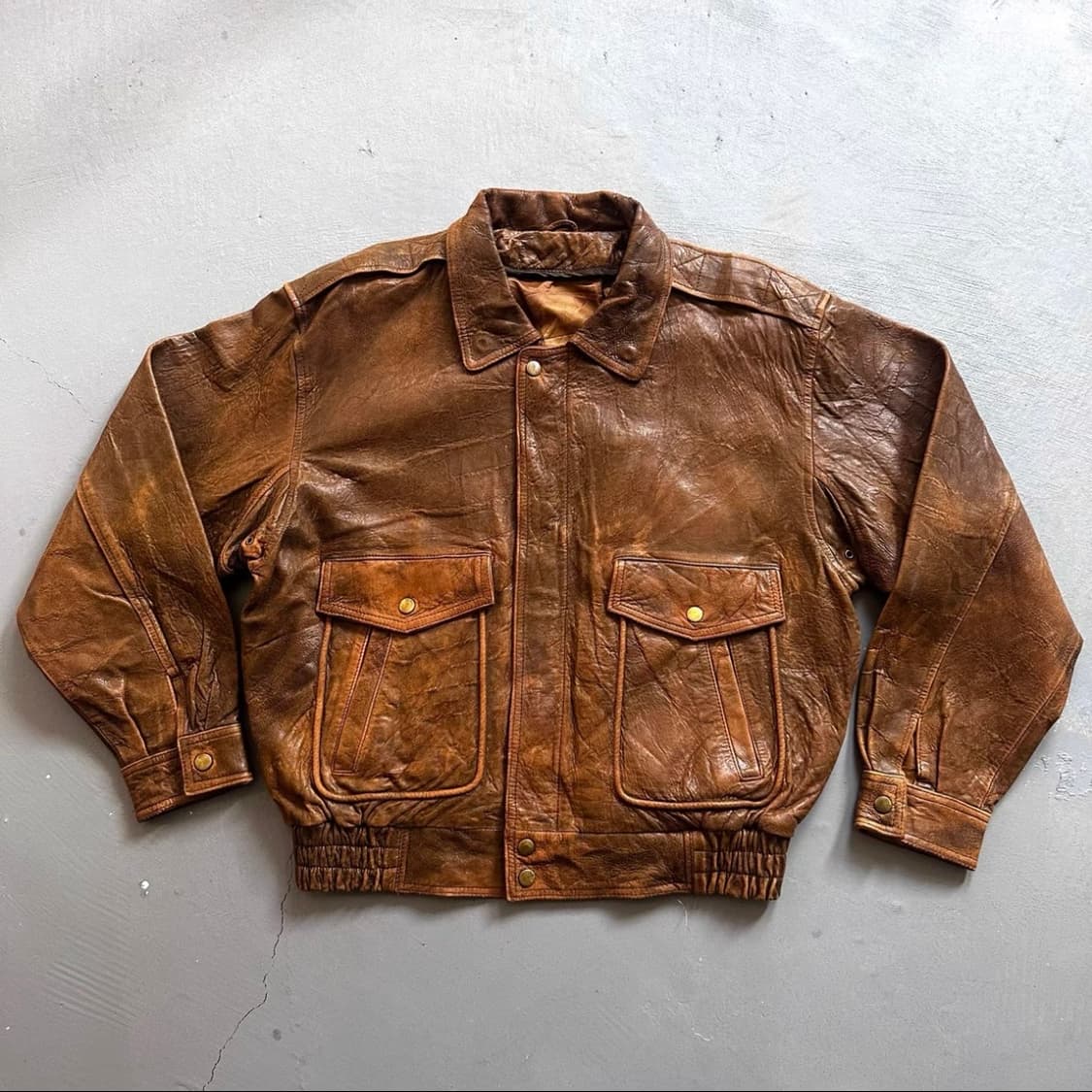 Vintage 아메리칸 복각 A-2 타입 양피 플라이트 가죽 자켓 상품이미지2