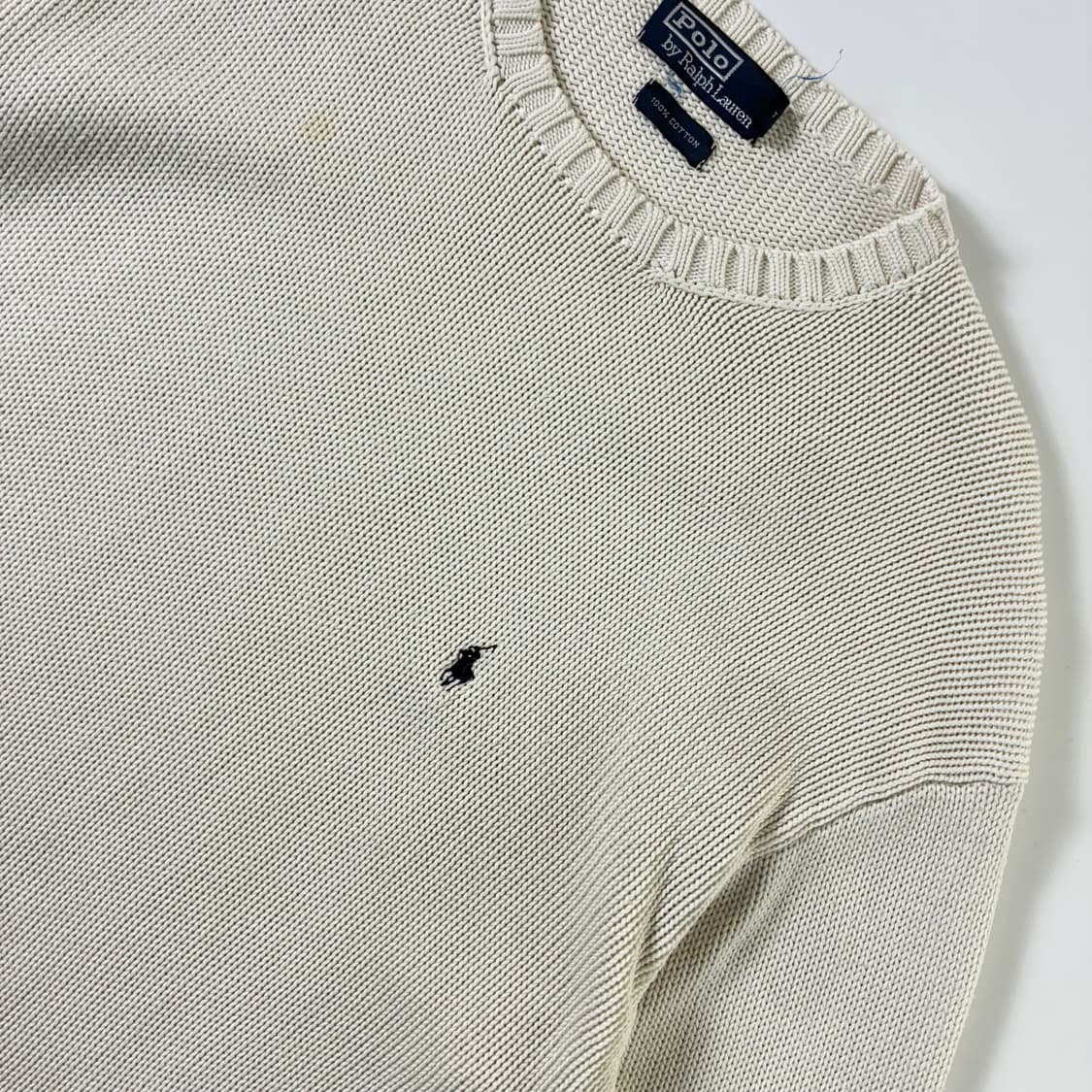 Polo  폴로 랄프로렌 자수 코튼 화이트 니트   상품이미지3