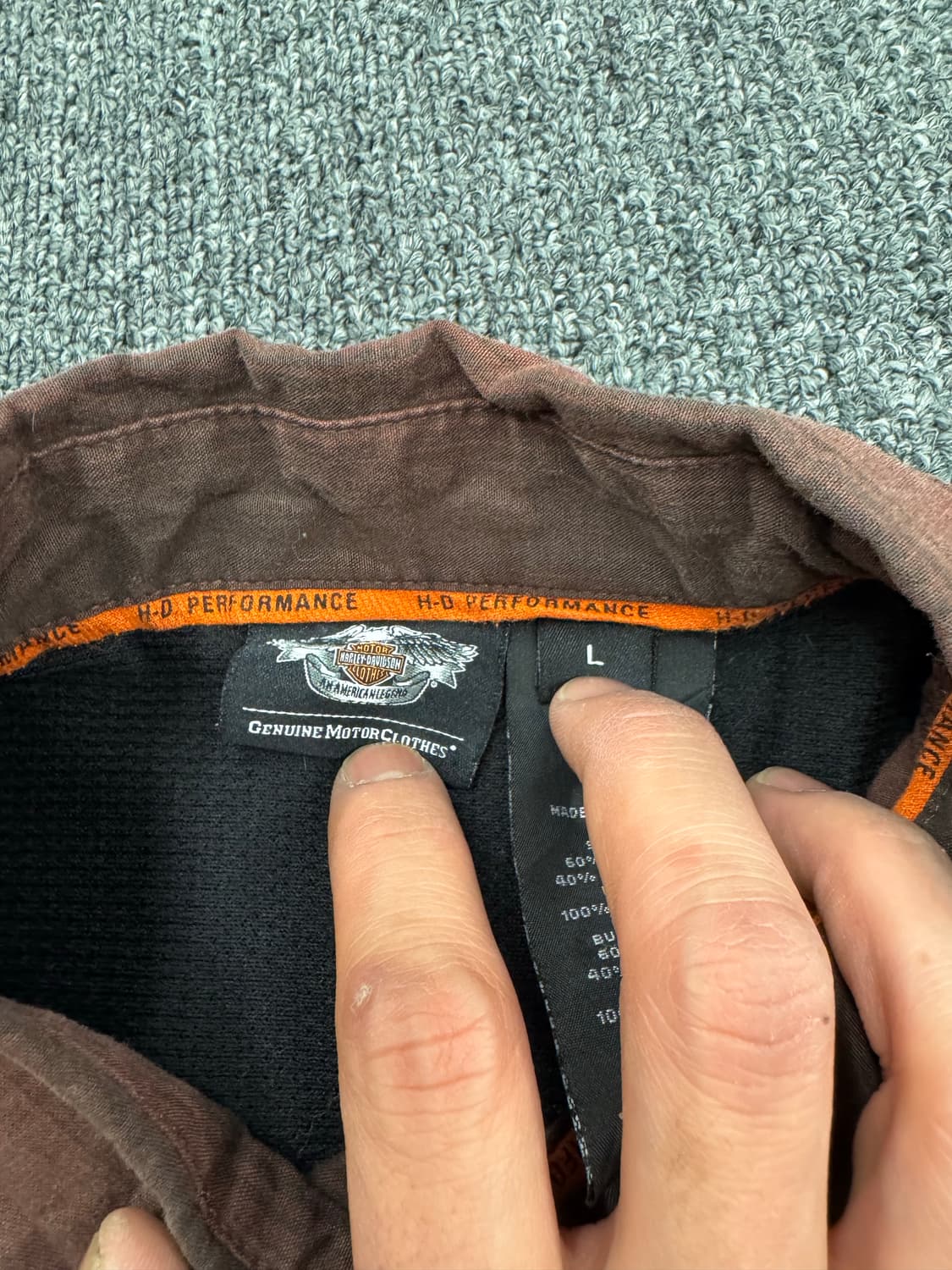 L)할리데이비슨 빈티지 자수 패치 체크 셔츠 상품이미지4