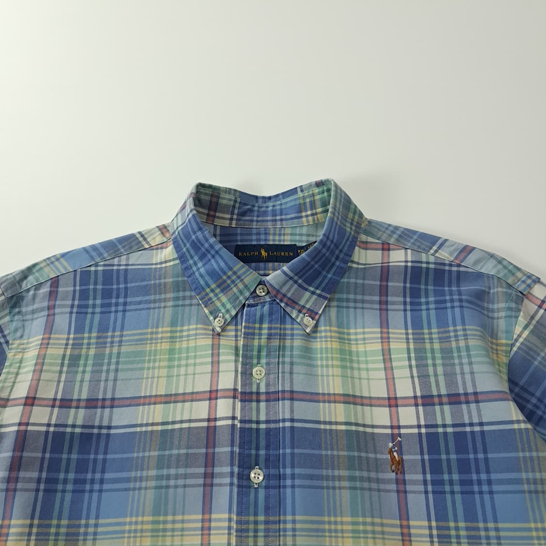 CK291 2XL 폴로 90s 파스텔 클래식 타탄체크 멀티포니 셔츠 남 상품이미지2