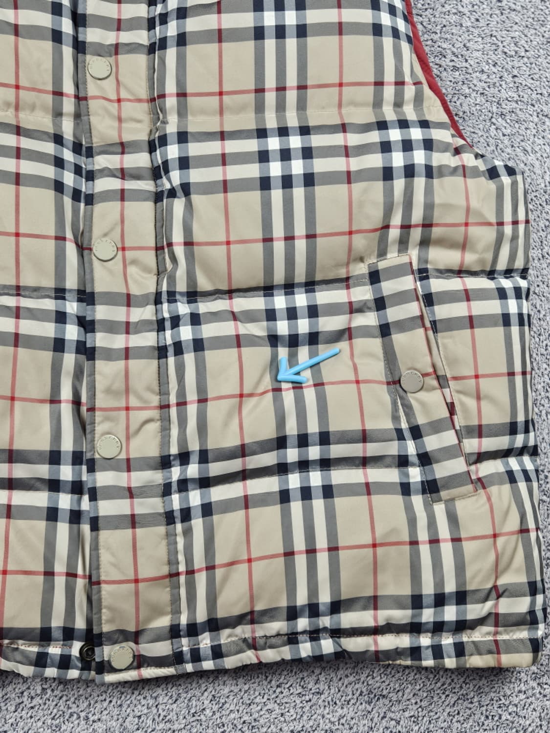 버버리 리버시블 덕다운 체크 패딩 베스트 ( XL ) / 10118 상품이미지7