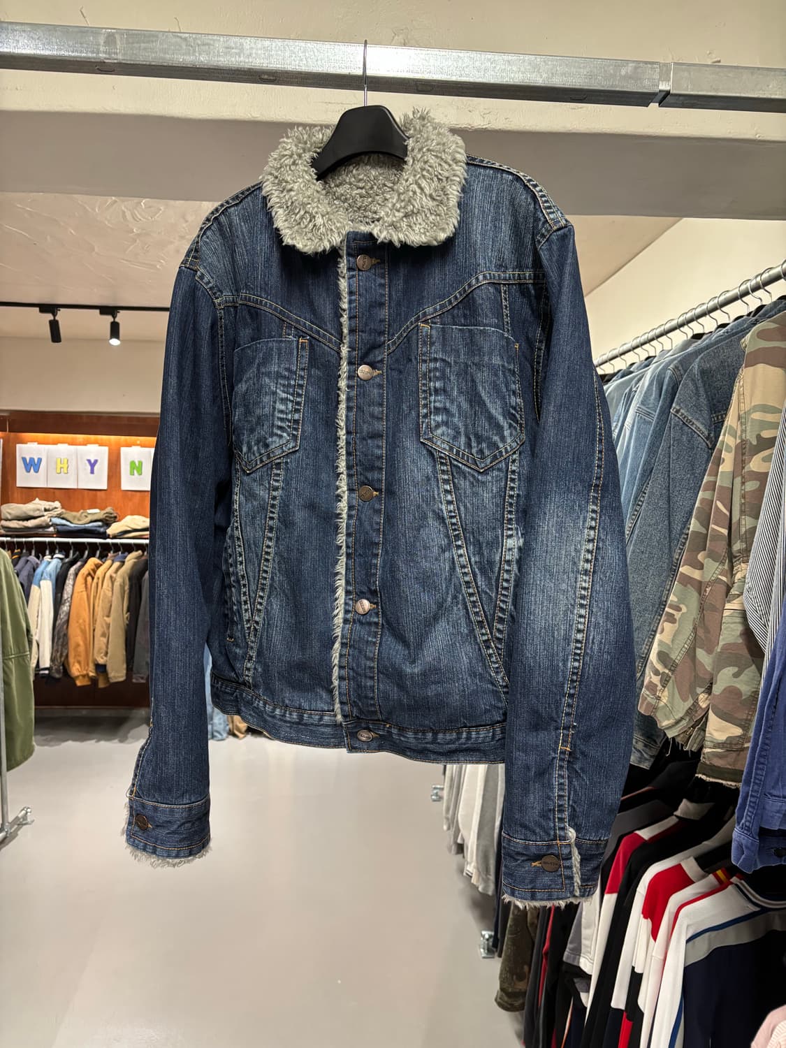 빈티지 빅사이즈 쉐르파 데님 자켓 상품이미지5