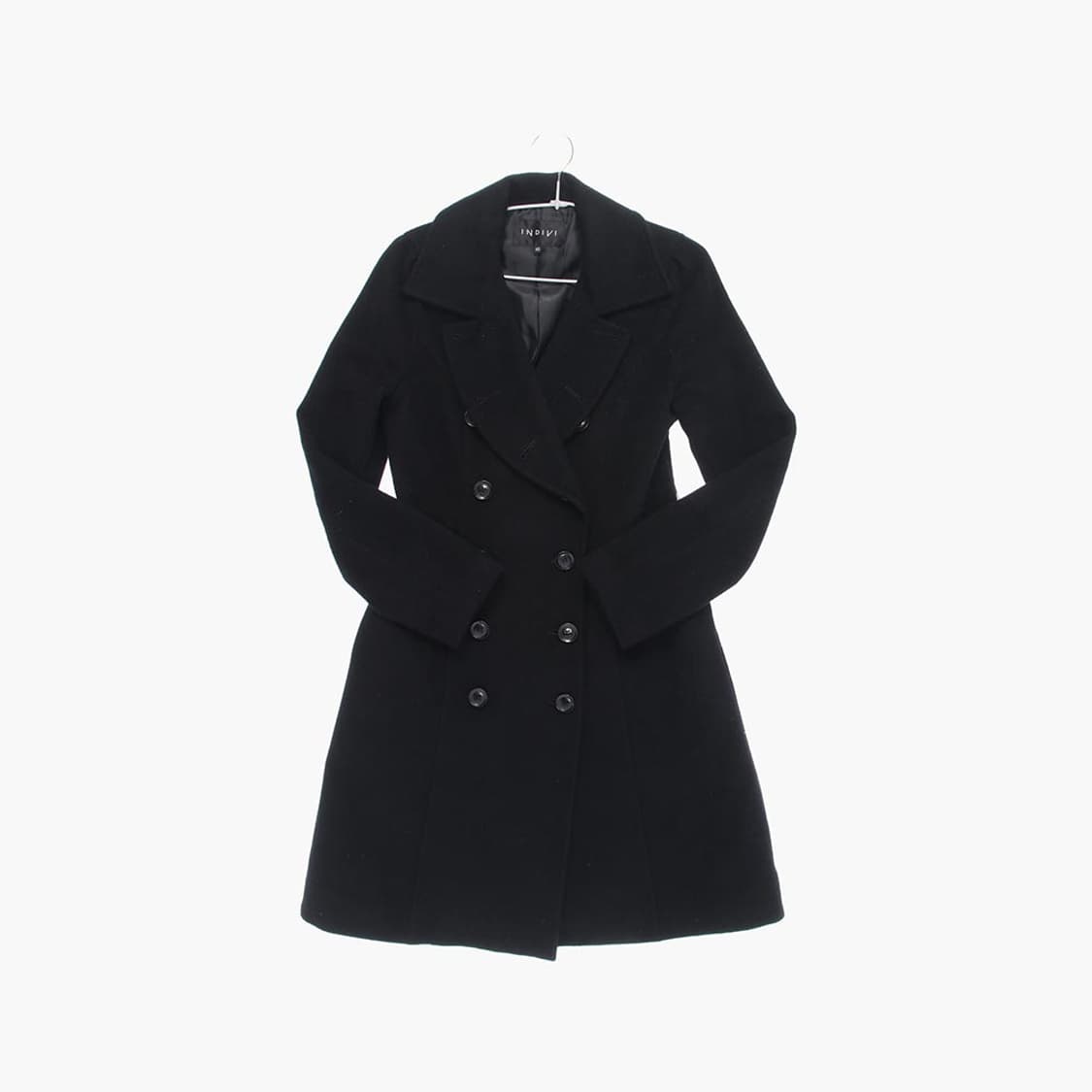 앙고라 블랙 더블 롱코트 상품이미지1