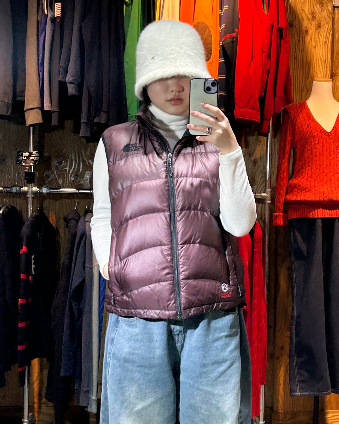 M 노스페이스 써밋 드라이로프트 버건디 패딩 베스트 상품이미지1