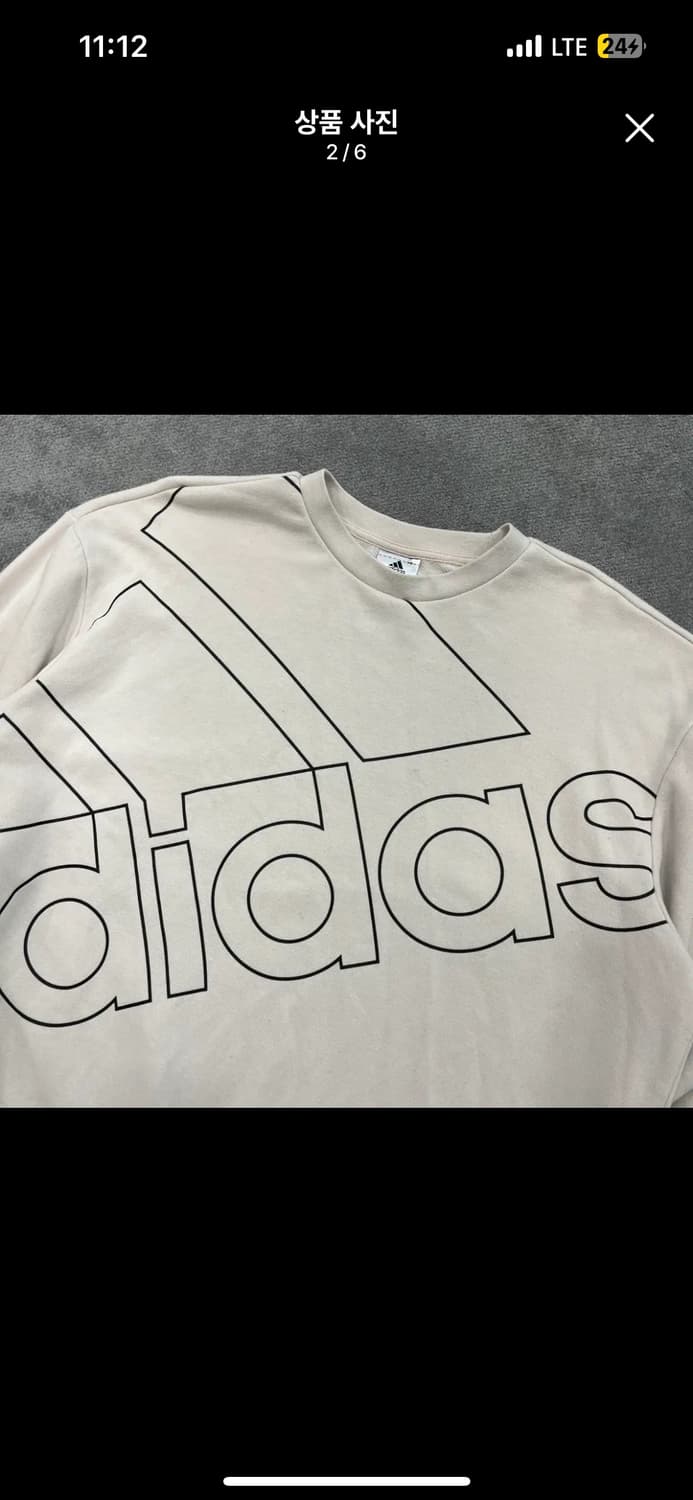 M 아디다스 빅 로고 맨투맨 아이보리 상품이미지2