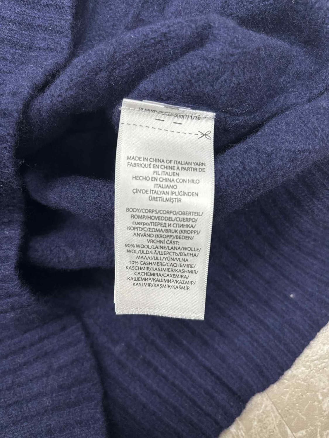 폴로 랄프로렌 네이비 울 캐시미어 크루넥 니트(L) 상품이미지5