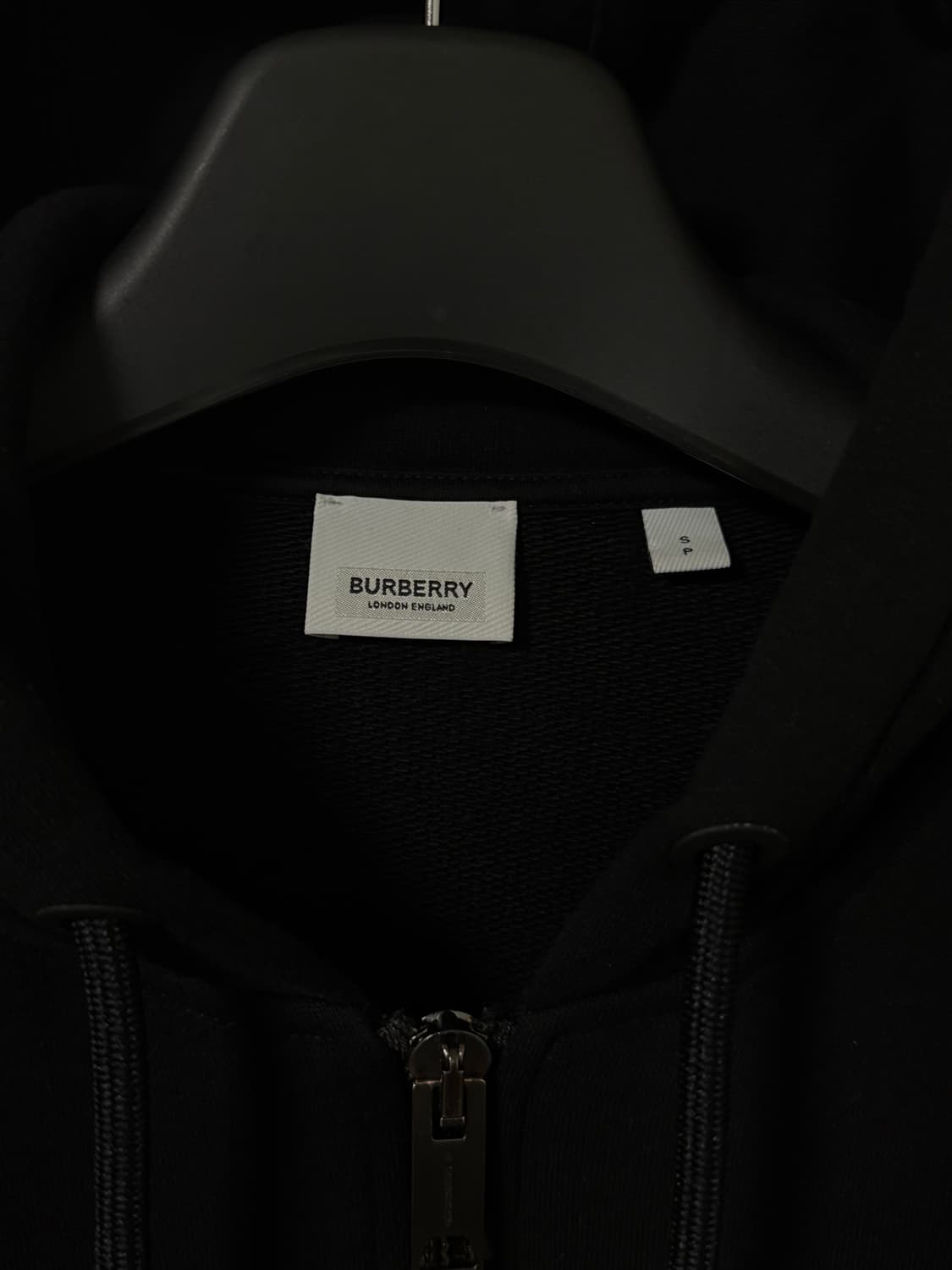 버버리 체크 패턴 코튼 후드집업 블랙  상품이미지4