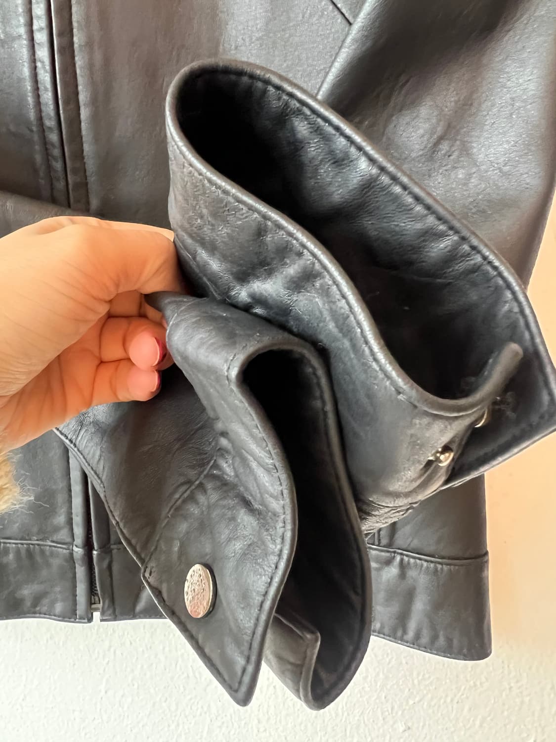 LANCCI 여성 블랙 양가죽자켓 레더집업자켓 상품이미지4