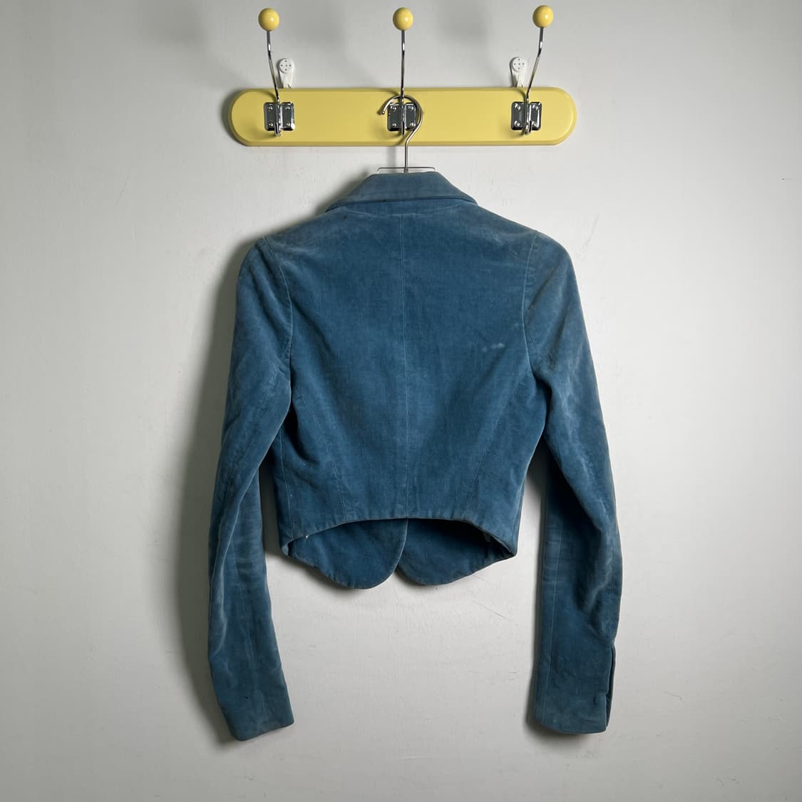 발렌시아가 빈티지 블루 벨벳 크롭 자켓 38 상품이미지2