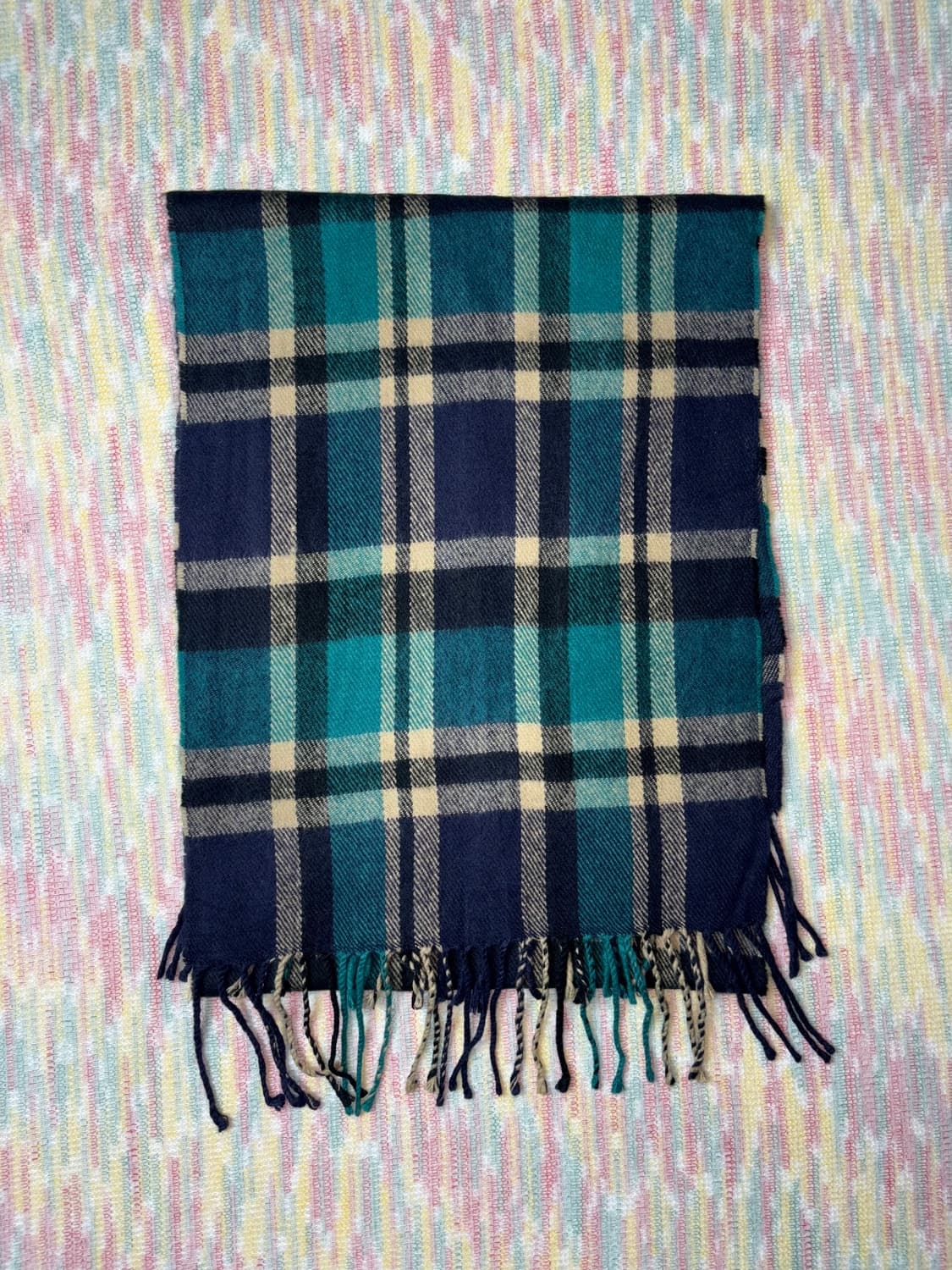 블루 체크 머플러 상품이미지2