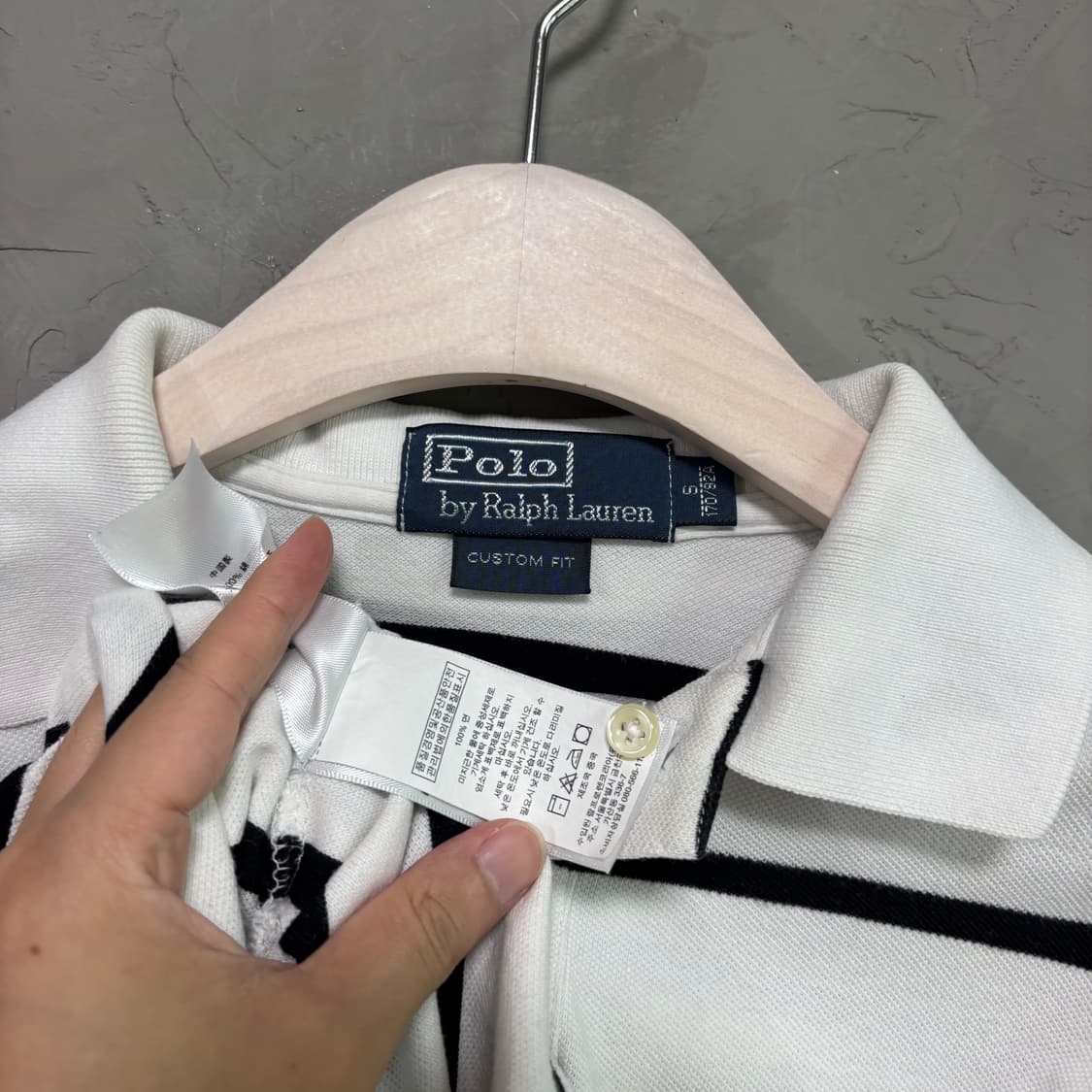 폴로 랄프로렌 카라티 반팔 화이트 블랙 상품이미지3