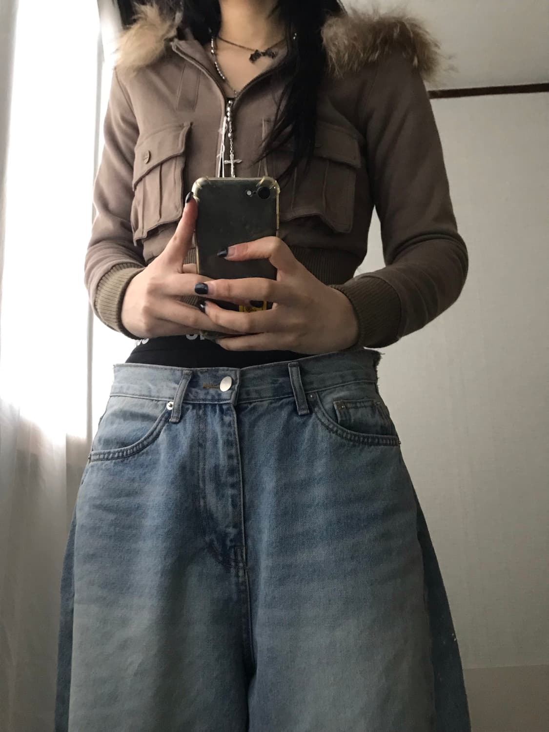 빈티지 브라운 울프죠 후드집업 상품이미지4