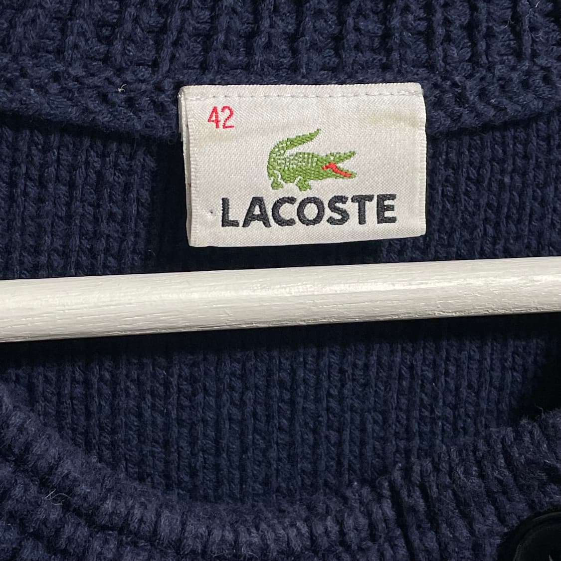 [42] 라코스테 빈티지 네이비 꽈배기 니트 집업 상품이미지2