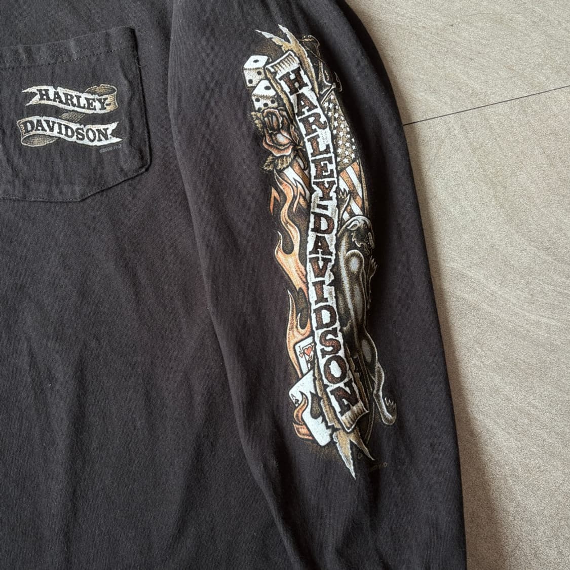 할리데이비슨 미국 생산 블랙 긴팔 티셔츠 상품이미지6