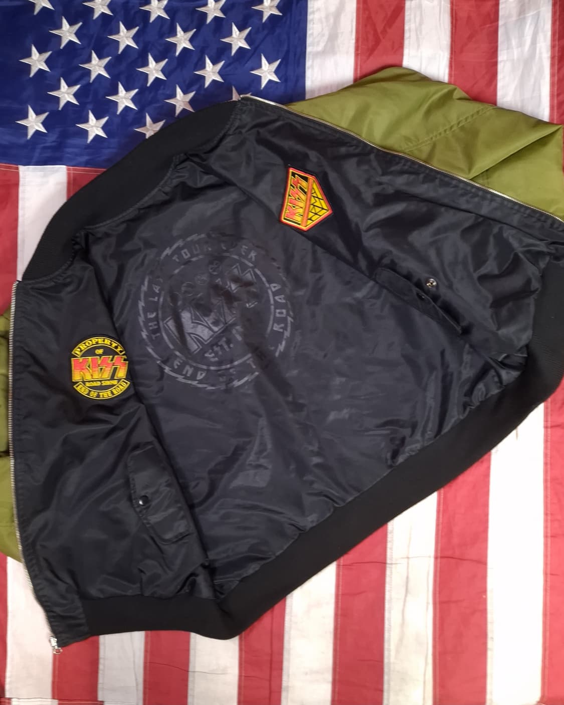 새제품급 오리지날 재팬판 KISS 키스락밴드 월드투어 MA-1 항공자켓 상품이미지10