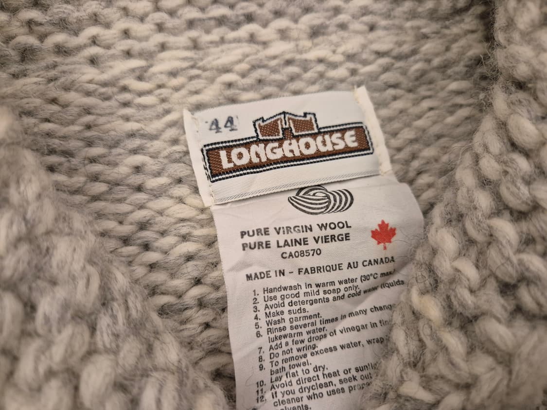 90s LONG HOUSE 헤비울 코위찬 짚업 상품이미지7