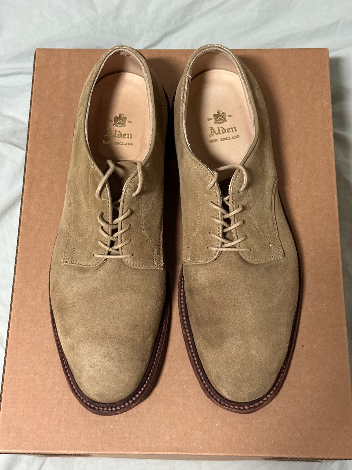 Alden 알든 29332F 언라인드 탄 스웨이드 더비 11D 상품이미지3