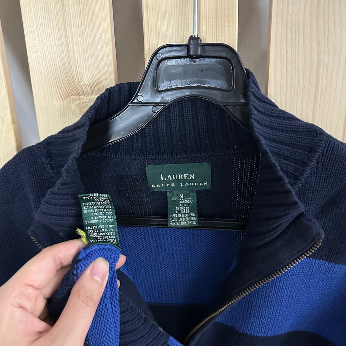 (L) 랄프로렌 스트라이프 반집업 니트 상품이미지5