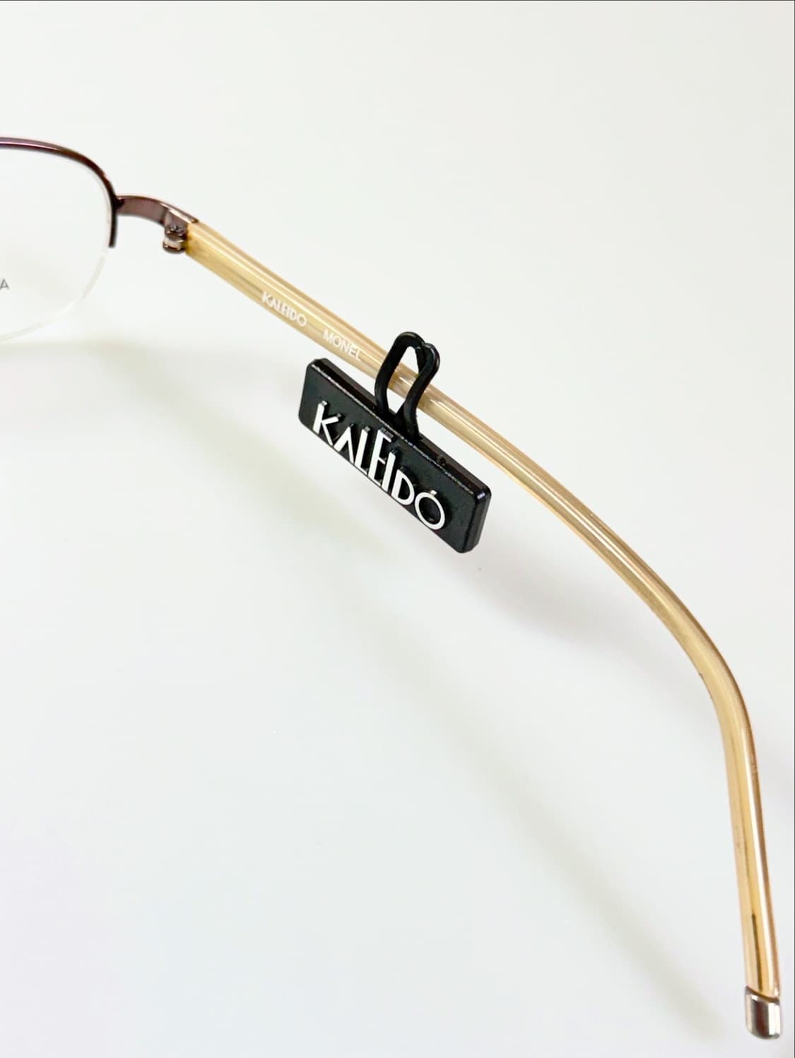 90s KALEIDO 브라운 반무테 스퀘어 빈티지 안경 상품이미지6