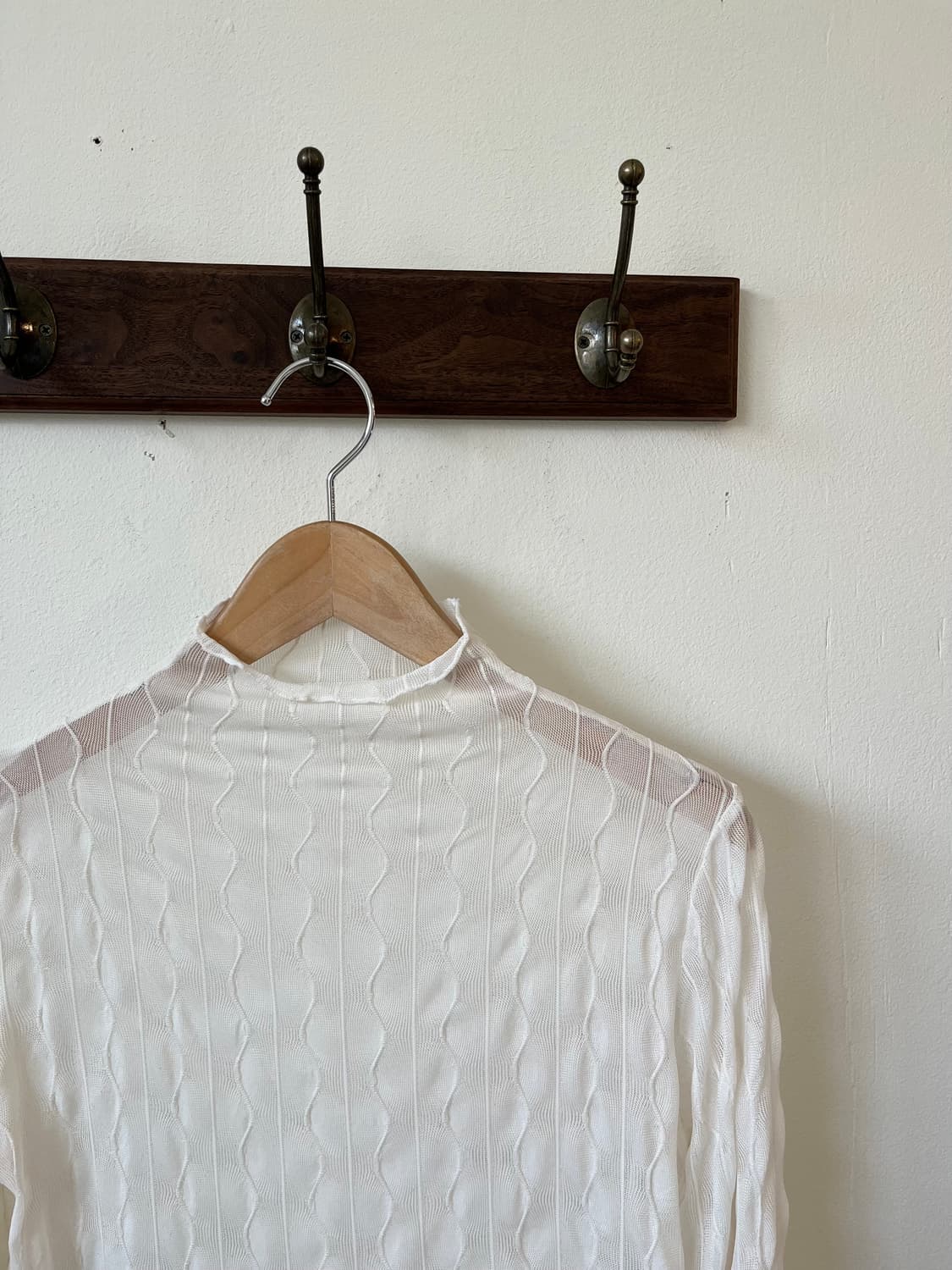 japan vtg 화이트 시스루 터틀넥  상품이미지3