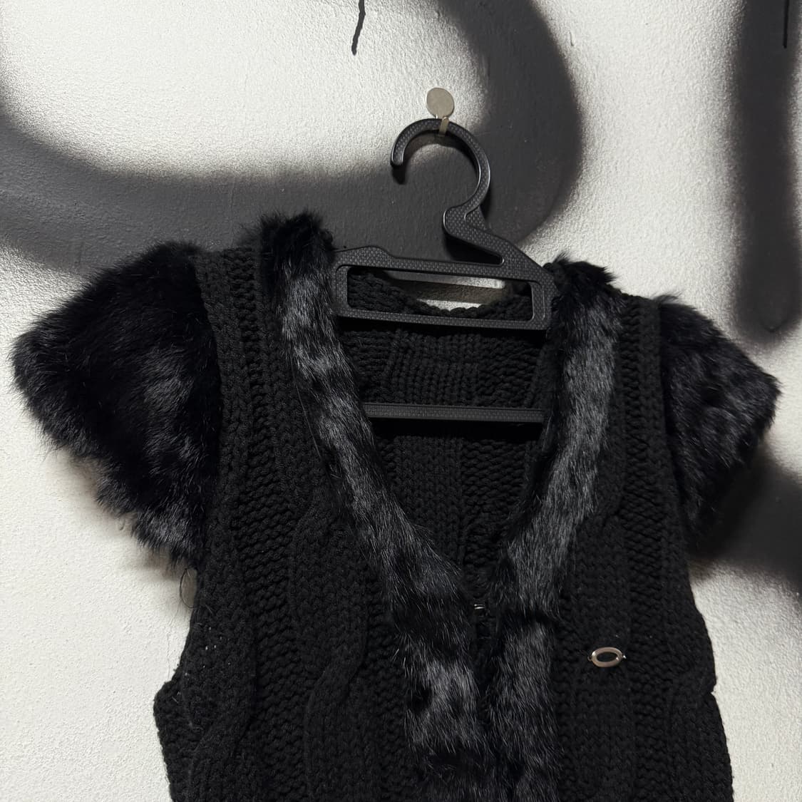 VTG 빈티지 리얼 래빗퍼 트리밍 베스트 상품이미지3