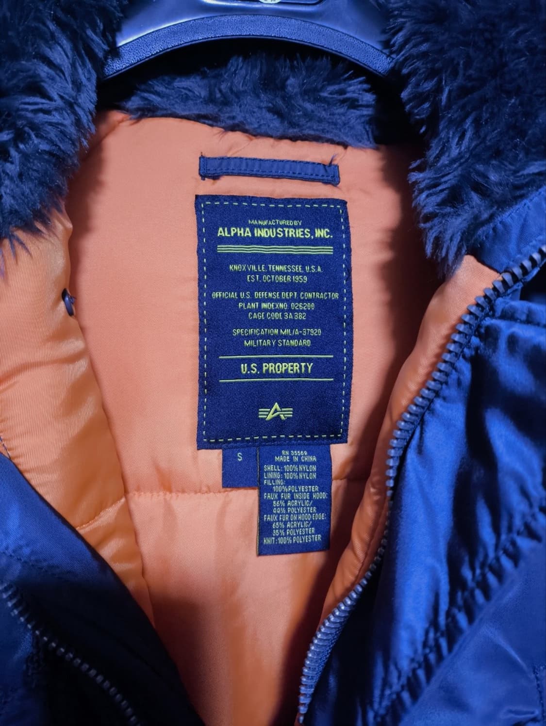 95 알파인더스트리 N3B 야상 경량패딩 네이비 상품이미지6