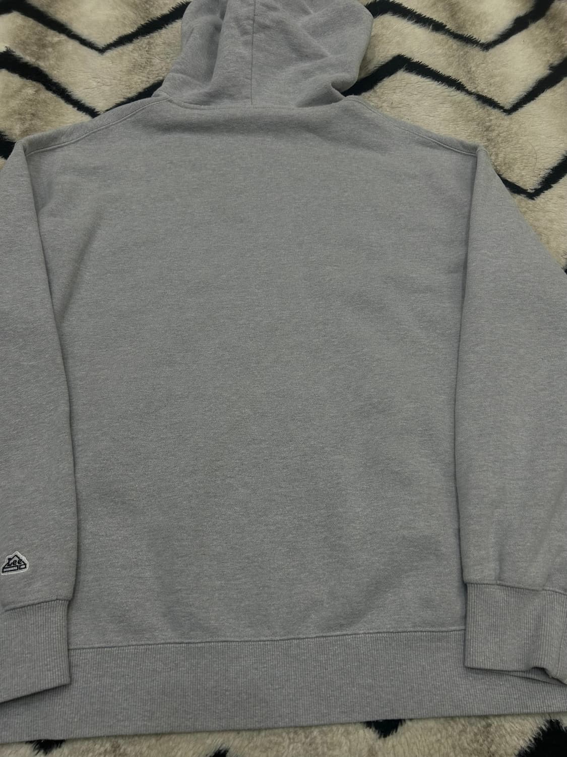 [M]Lee 멀티로고 리버스위브 오버핏 후드/그레이 상품이미지4
