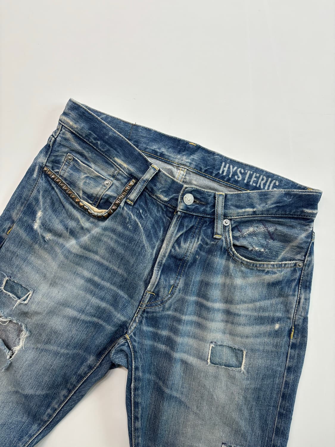 Hysteric Glamour 히스테릭글래머 스터드 데미지 데님 팬츠  상품이미지6