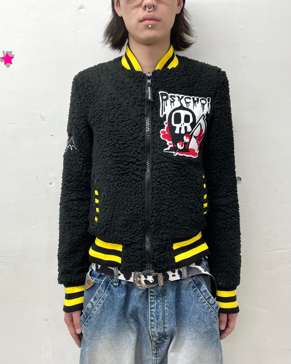 Psycho Demon Yellow Stud Fleece Jacket  상품이미지1