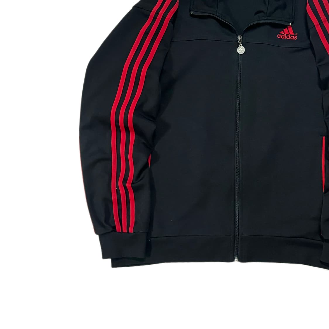 아디다스 오버핏 검빨 져지 블랙 레드 트랙탑 상품이미지3
