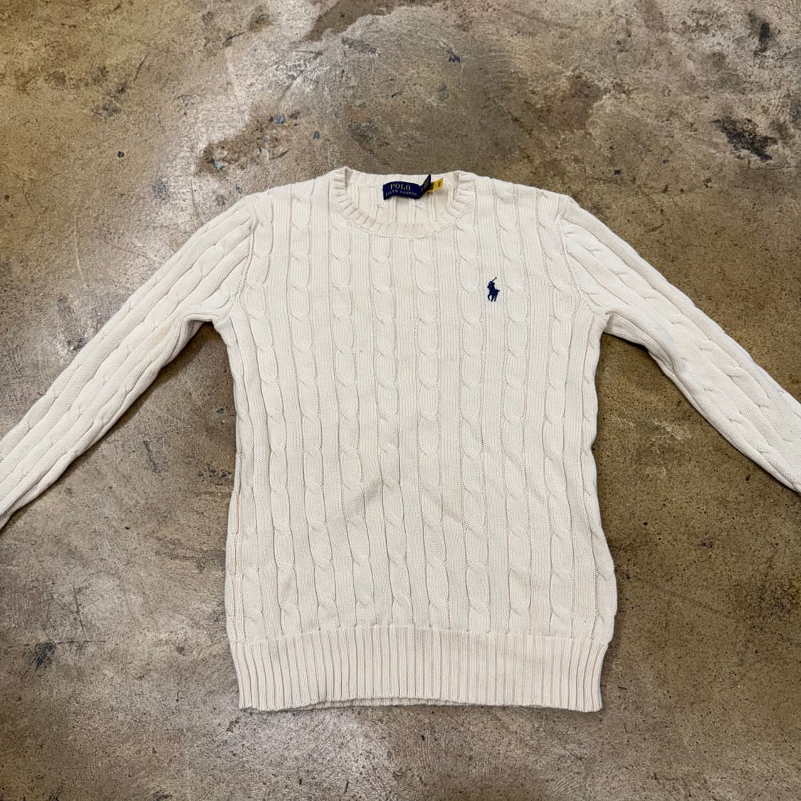 폴로 랄프로렌 크림 화이트 꽈배기 니트  상품이미지3