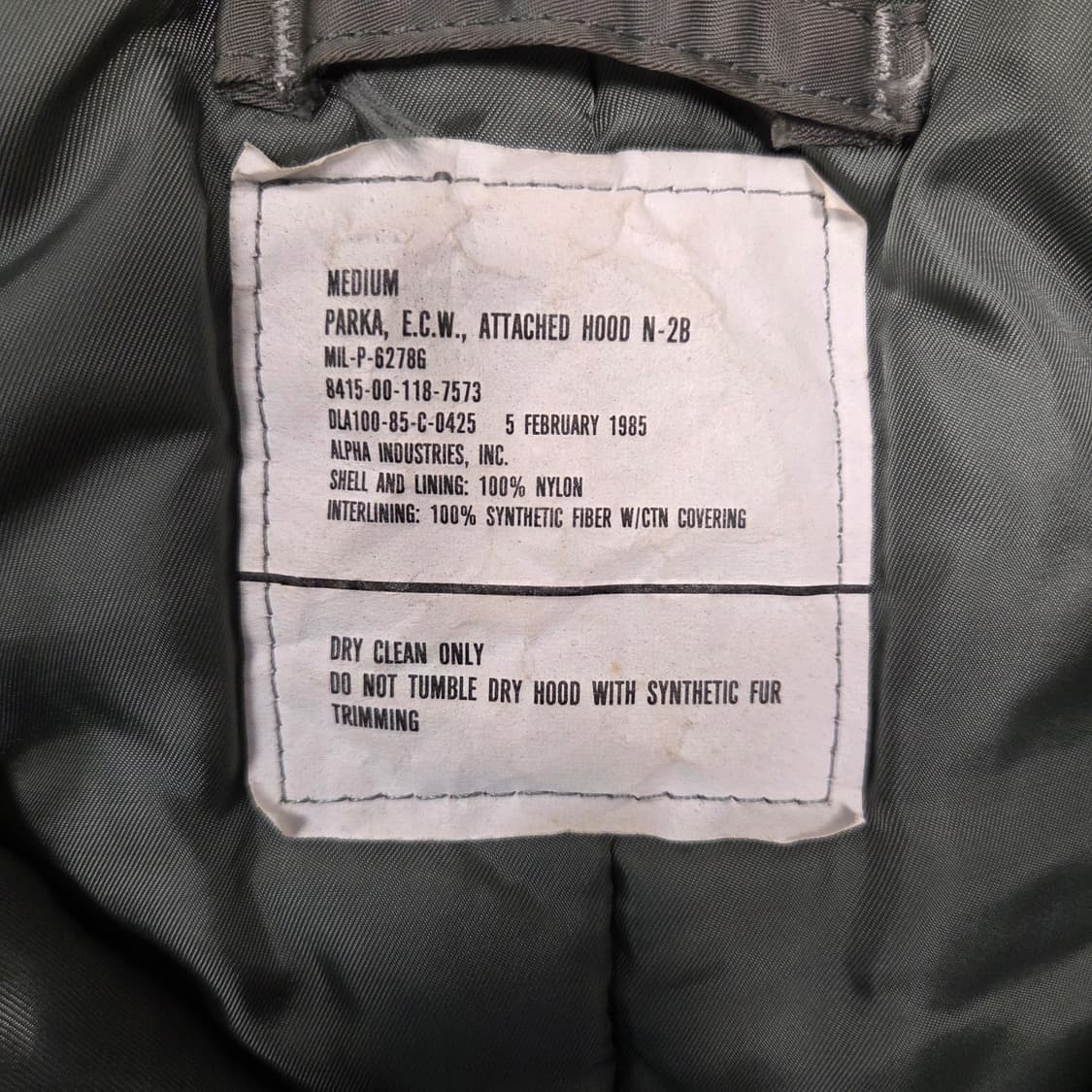 1985 알파인더스트리 USAF 오리지널 N2B M사이즈 상품이미지3