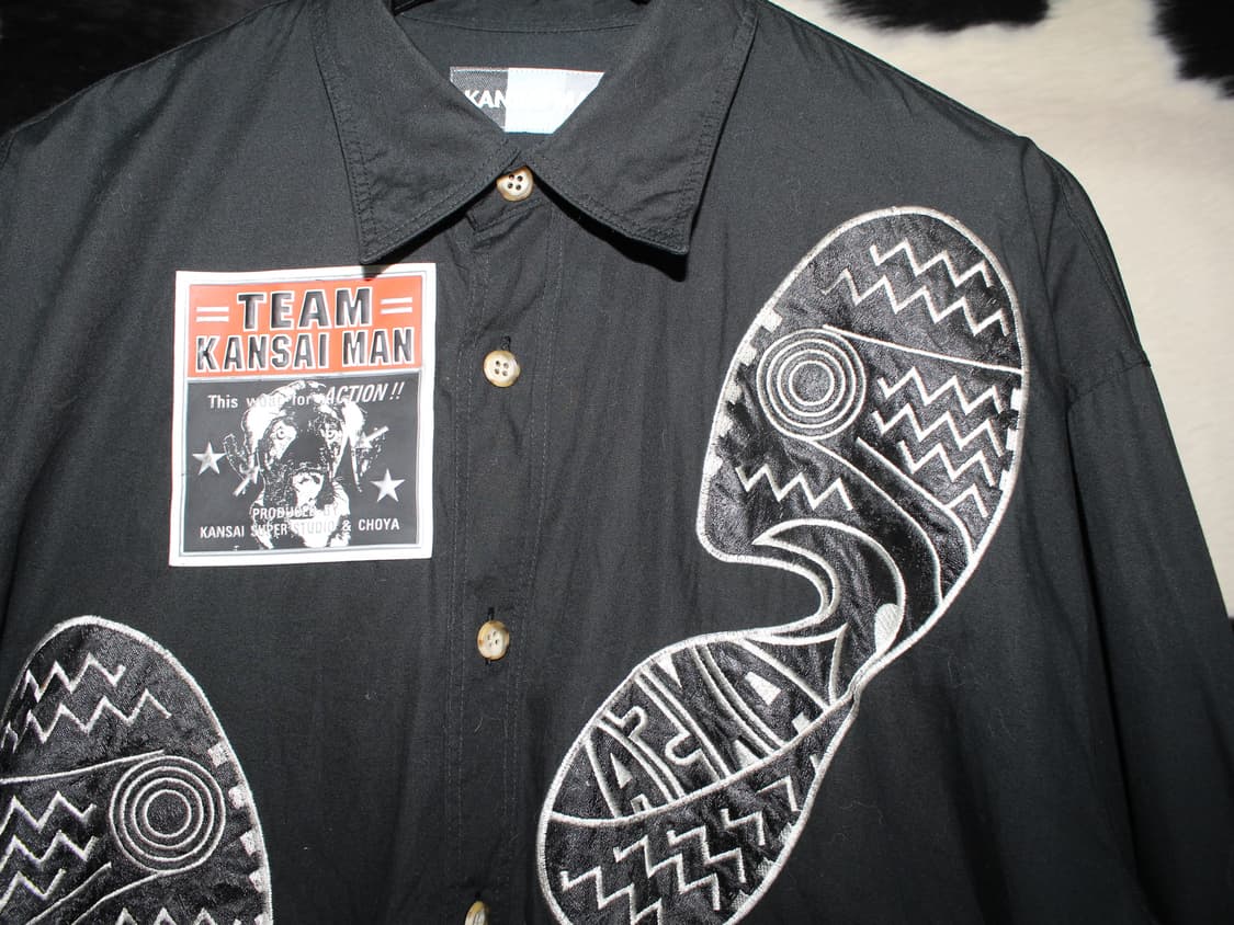 Old Kansai Man Big Patch Black Shirts  상품이미지3