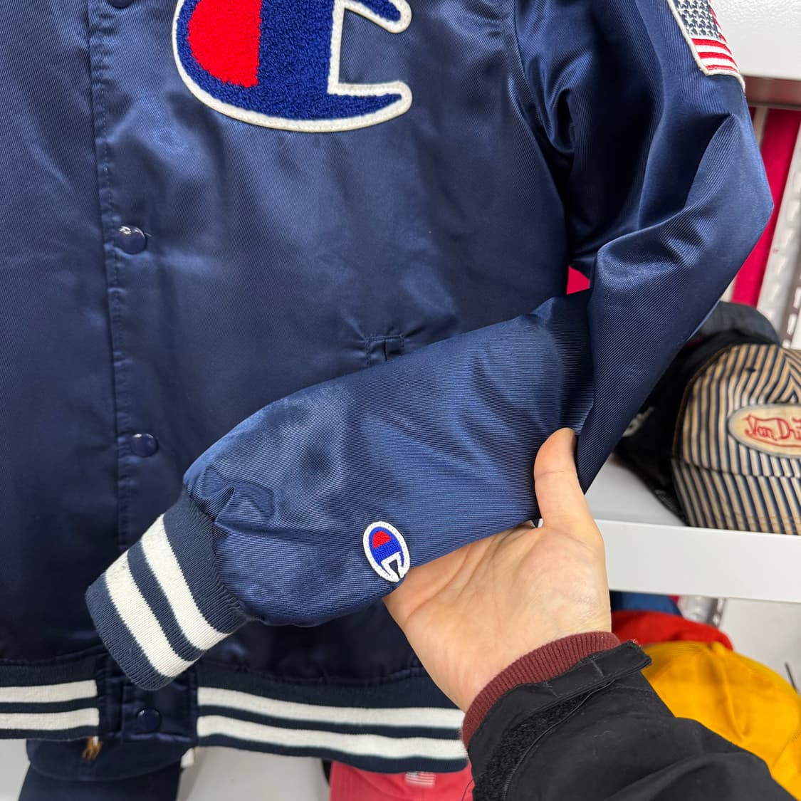 챔피온 제팬 성조기 바시티 자켓 (M) 상품이미지3