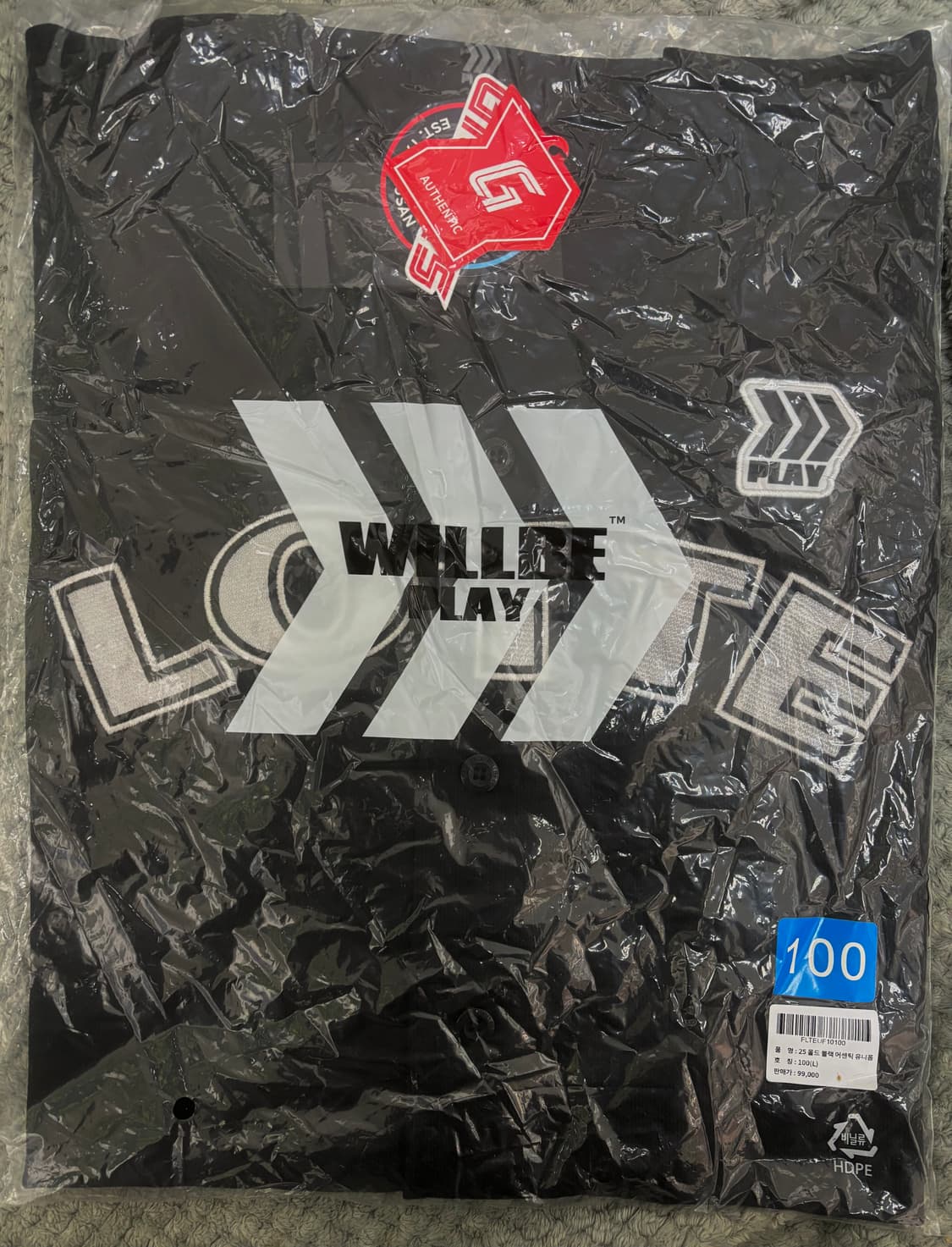 롯데 자이언츠 올드 블랙 어센틱 유니폼 미개봉 100 상품이미지1