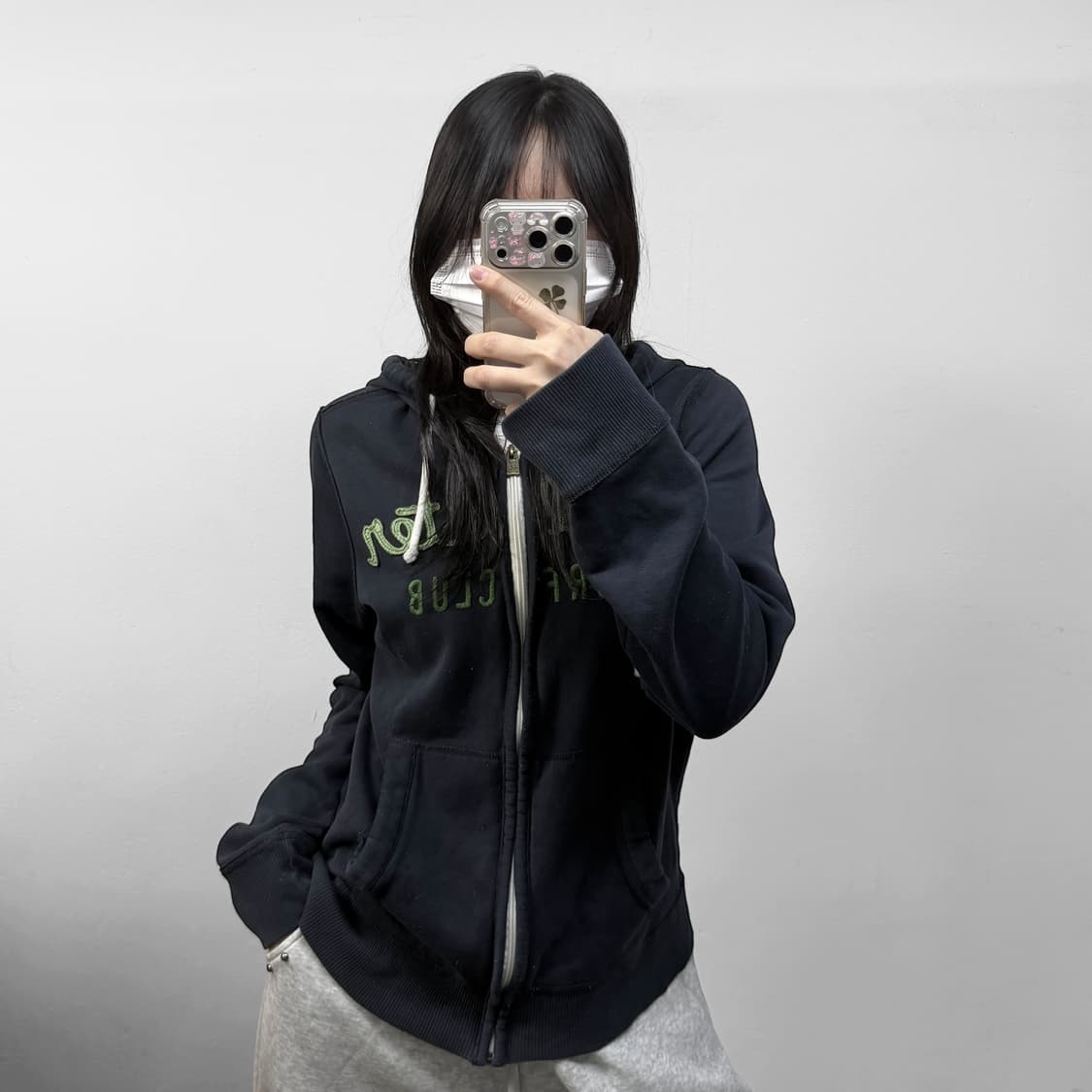 홀리스터 스펠 로고 후드집업 네이비 상품이미지1