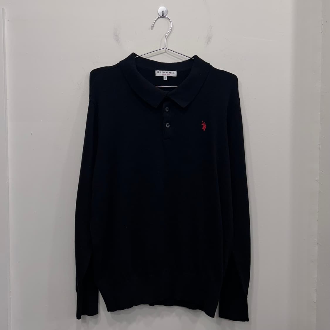 U.S POLO ASSN 자수로고 니트 긴팔카라티 상품이미지2