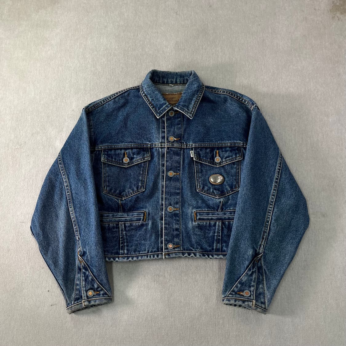 W 100 리바이스 90s 한주통상 크롭 데님 트러커 자켓 상품이미지1