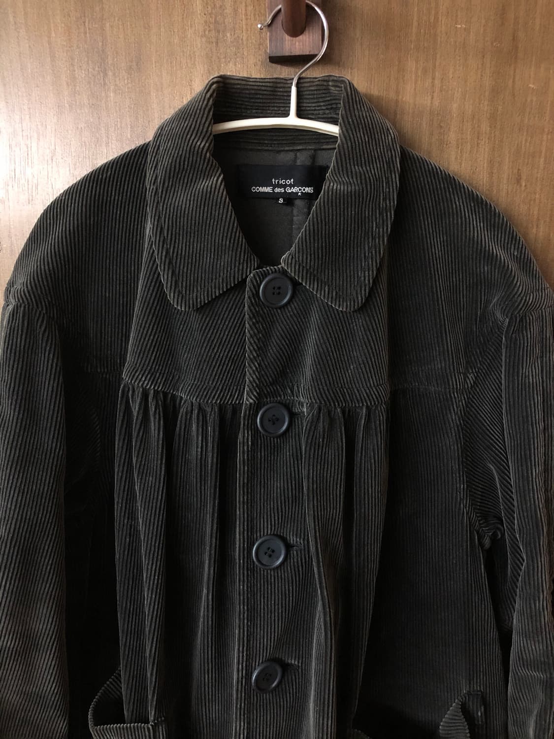 Comme des garcons tricot 코듀로이 셔링 코트 s 상품이미지2