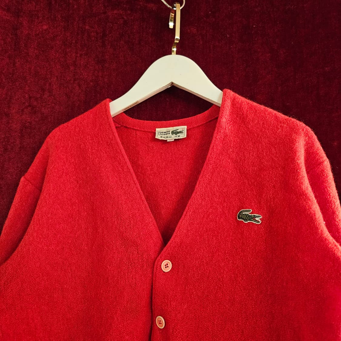 라코스테(Lacoste) 80's 빈티지 브이넥 가디건 상품이미지3