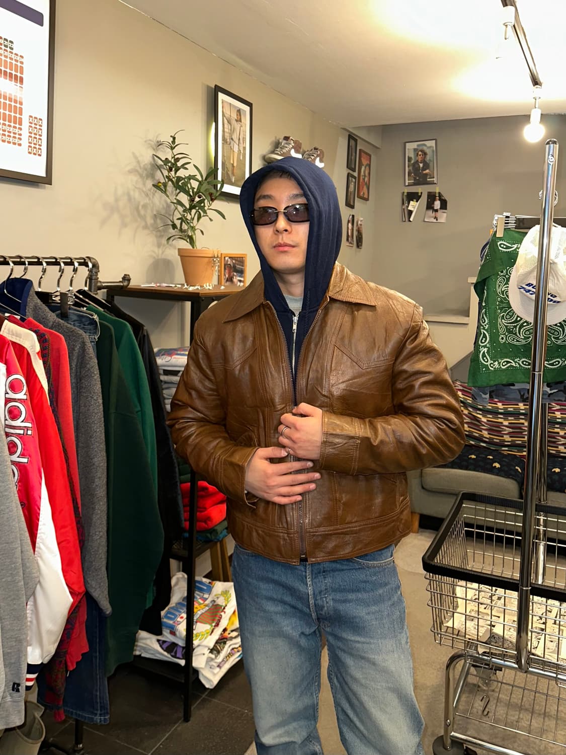 80-90’s American genuine leather jacket 상품이미지2