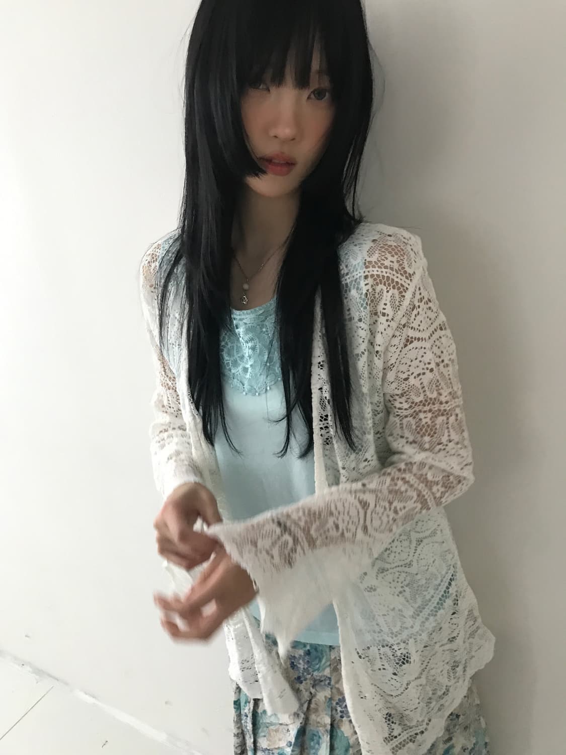 Lace Embroidery Sleeveless Top(Mint) 상품이미지6