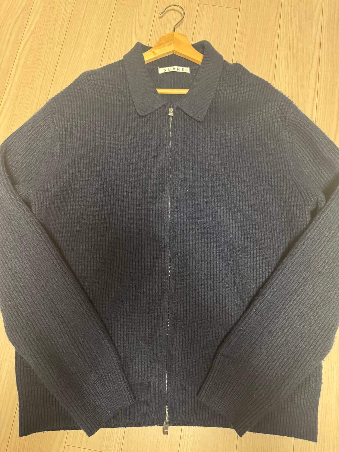 수아레 하찌 투웨이 니트집업 네이비 상품이미지1